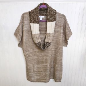 Style & Co Marled Multi-Brown Cowl Neck Sweater
